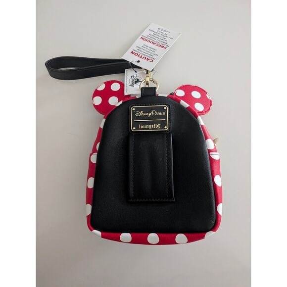 Disney Parks Exclusive Loungefly Minnie Mouse Bow Backpack Wristlet NWT Red - Picture 3 of 7